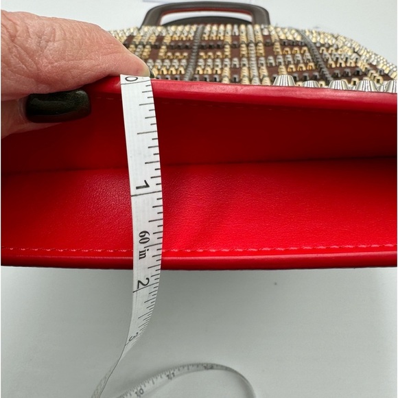 Christian Louboutin - Authentic Monogram Tritac Portfolio Spiked Leather Large - Picture 8 of 16